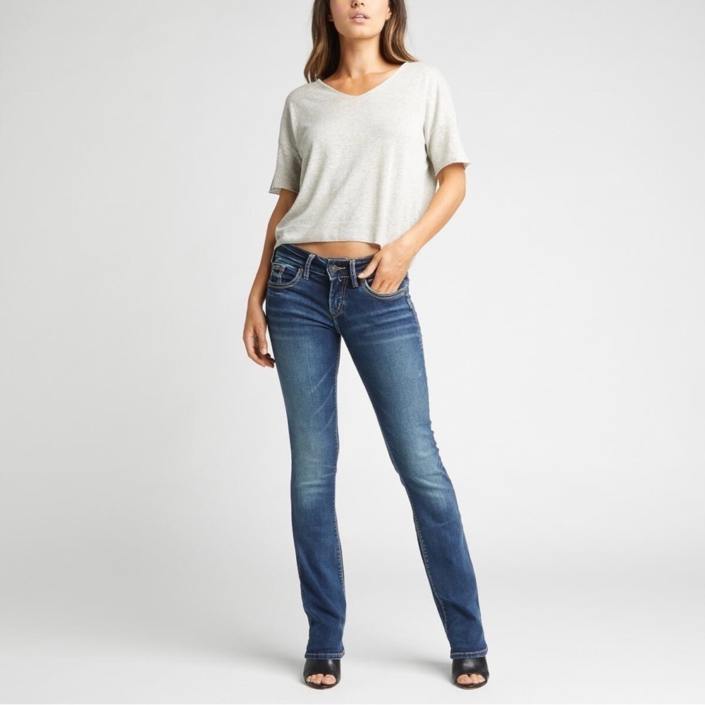 Silver Jeans 30 (US 8) Suki Slim Boot Jeans Low Rise Womens Stretch